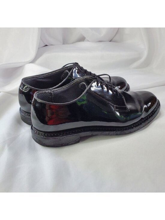 Bates High Gloss Black Oxford Dress Shoes Military Duty Mens 9.5E Vibram Leather main image 7